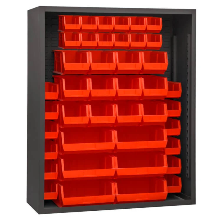 Enclosed Sheving with 42 Bins