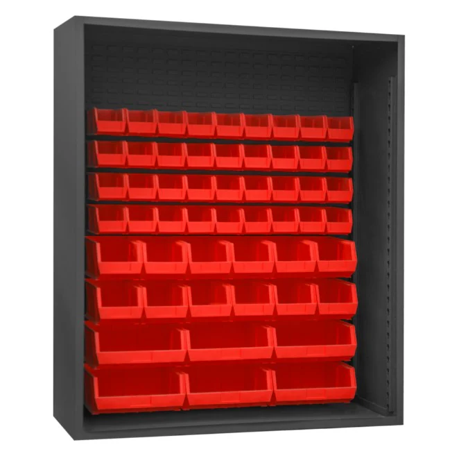 Enclosed Sheving with 54 Bins