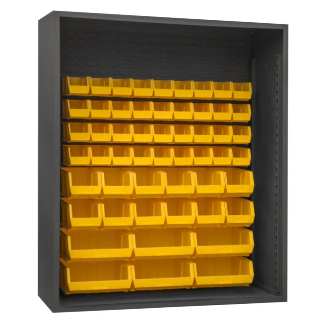 Enclosed Sheving with 54 Bins