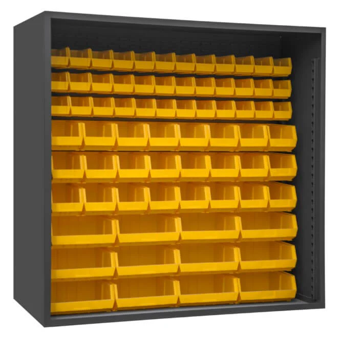 Enclosed Sheving with 72 Bins