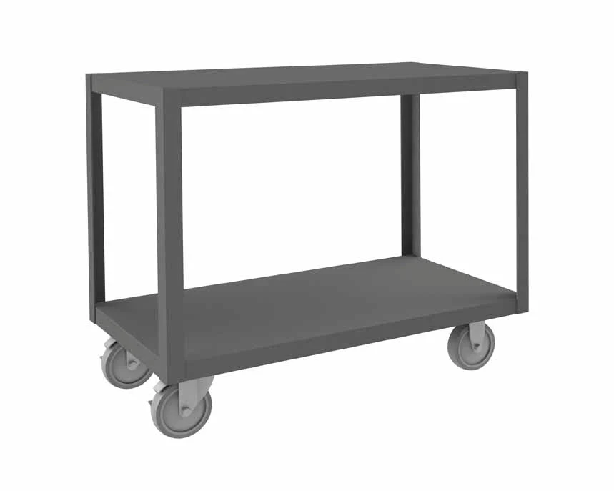 High Deck Mobile Table with 2 Shelves