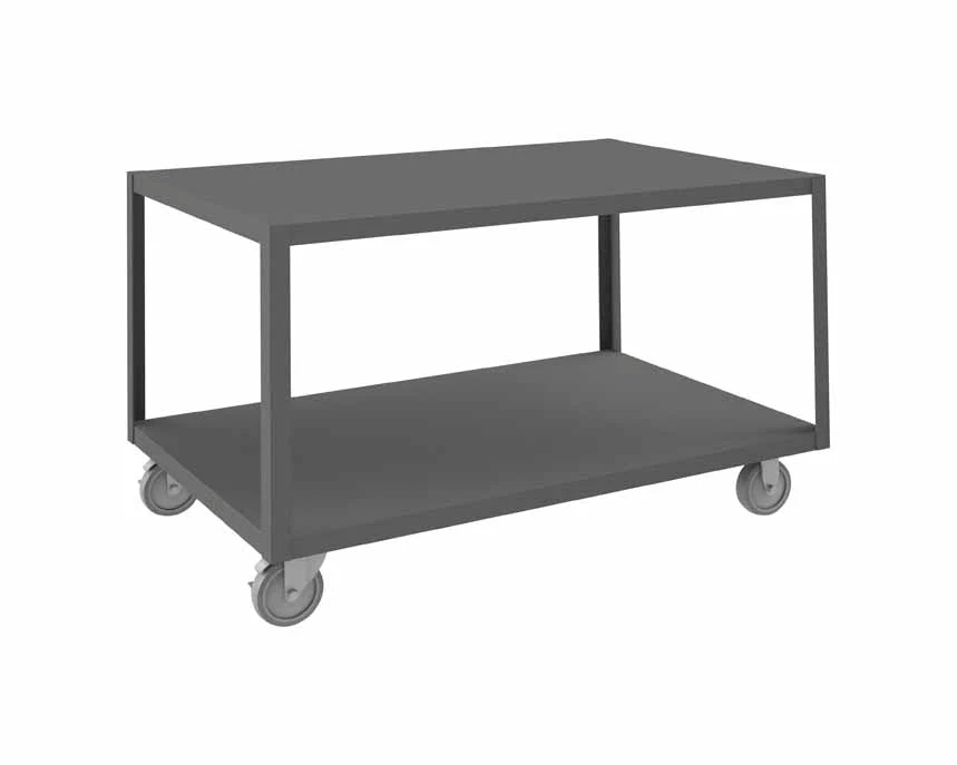 High Deck Mobile Table with 2 Shelves