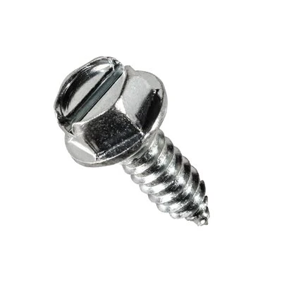 #14 x 3/4in Slotted Hex Washer Screw Zinc