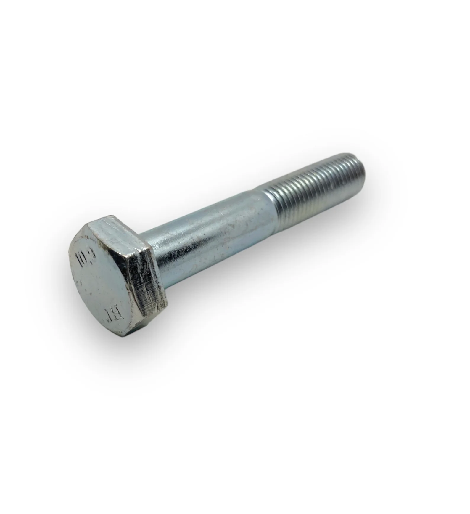 M10-1.25 x 40mm Class 10.9 Hex Cap Screw DIN 960 Partial Thread Zinc Clear