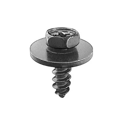 M5 x 16mm Phillips Hex Head Sems Tapping Screw Black Zinc