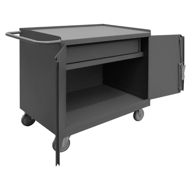 Mobile Bench Cabinet with 2 Doors and 1 Drawer