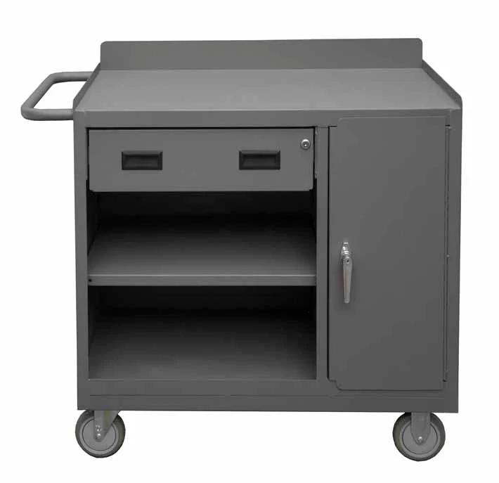 Mobile Bench Cabinet with Adjustable Shelves