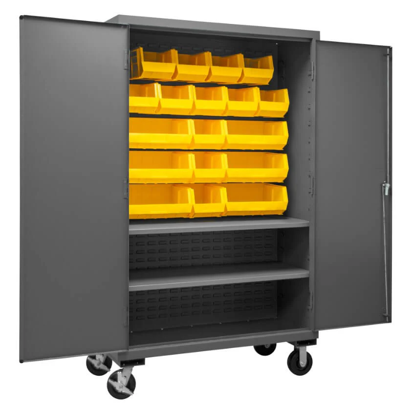 Mobile Cabinet with 18 Bins and 2 Shelves