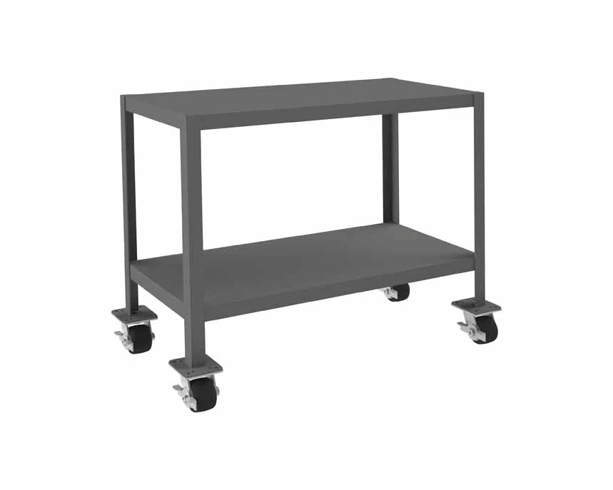 18in x 36in Mobile Machine Table Workbench with 2 Shelves