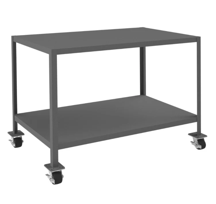 30in x 48in Mobile Machine Table Workbench with 2 Shelves