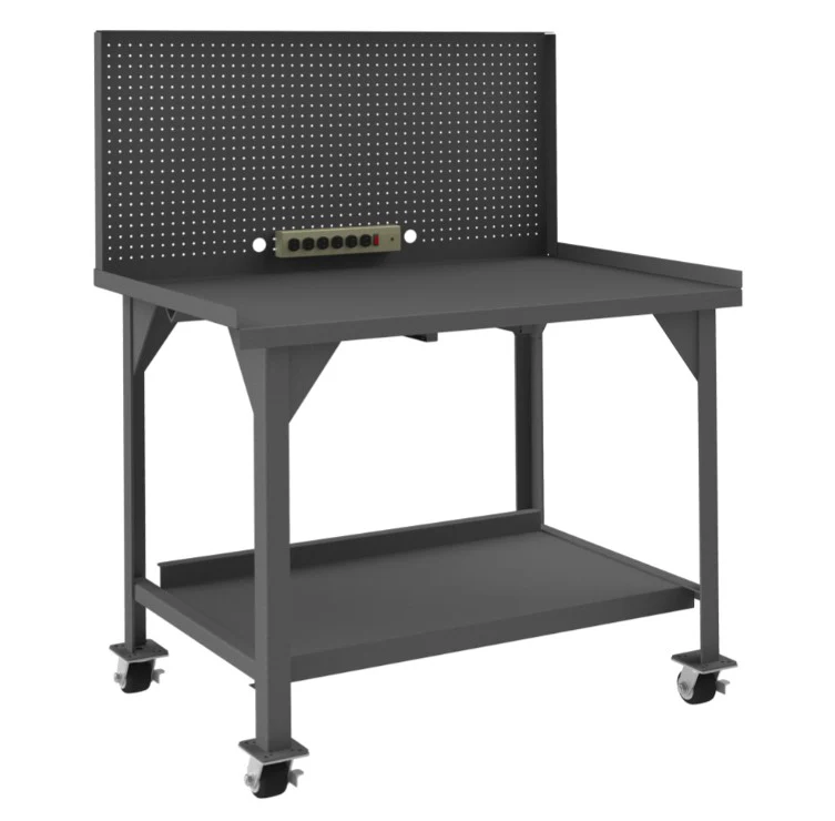 48in x 30in Mobile Workbench with a Pegboard