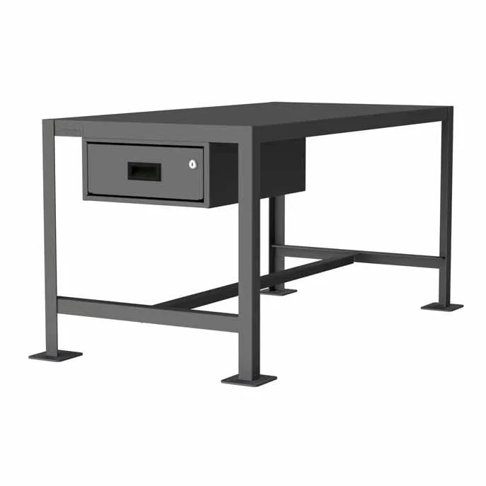 24in x 48in Machine Table Workbench with 1 Shelf and 1 Drawer