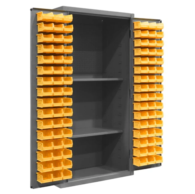 Pegboard Cabinet with 96 Bins and 2 Shelves
