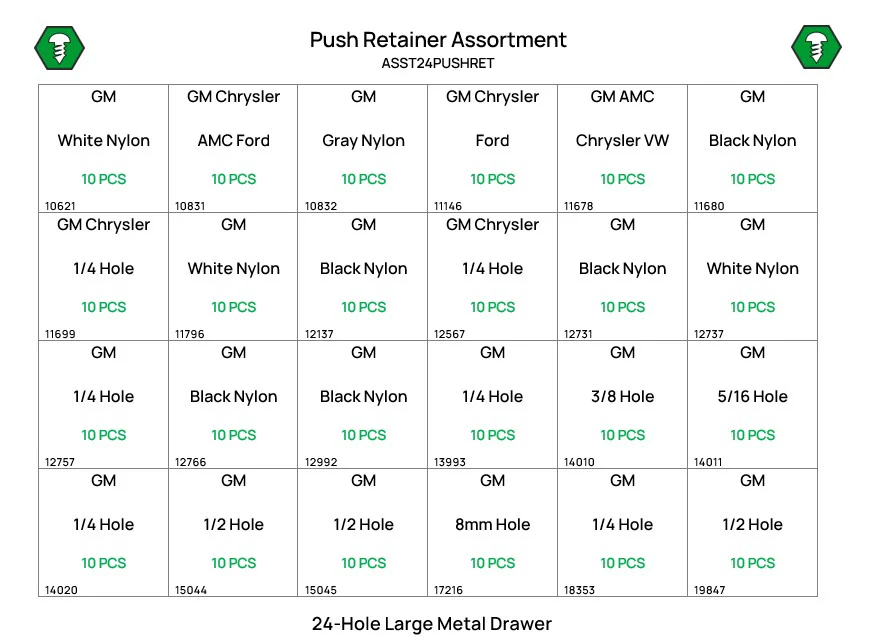 240 Piece Push Retainer Assortment Starter Kit - Image 2