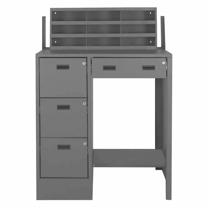 Stationary File Workstation with Stand Up Desk