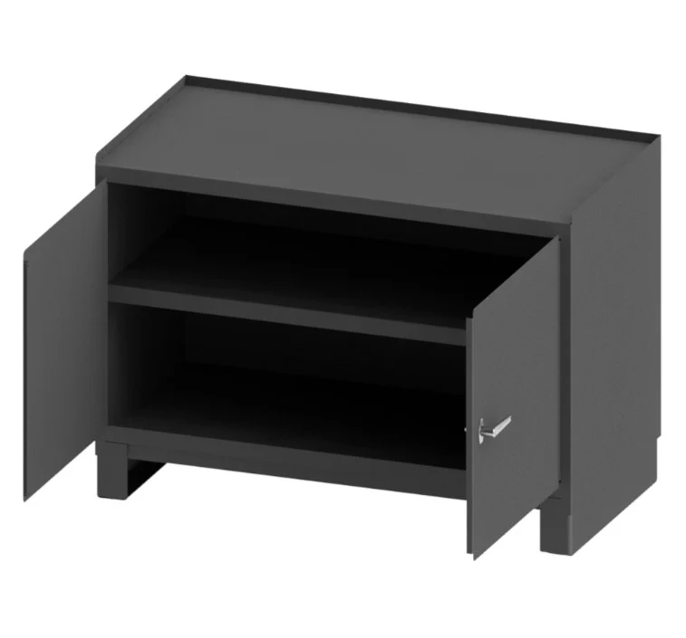 Stationary Workstation with 2 Shelves