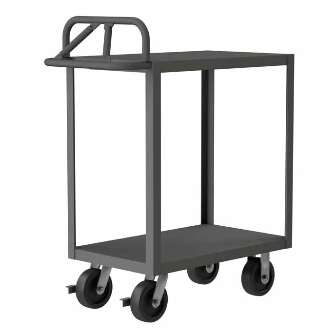 Stock Cart with 2 Shelves and an Ergonomic Handle