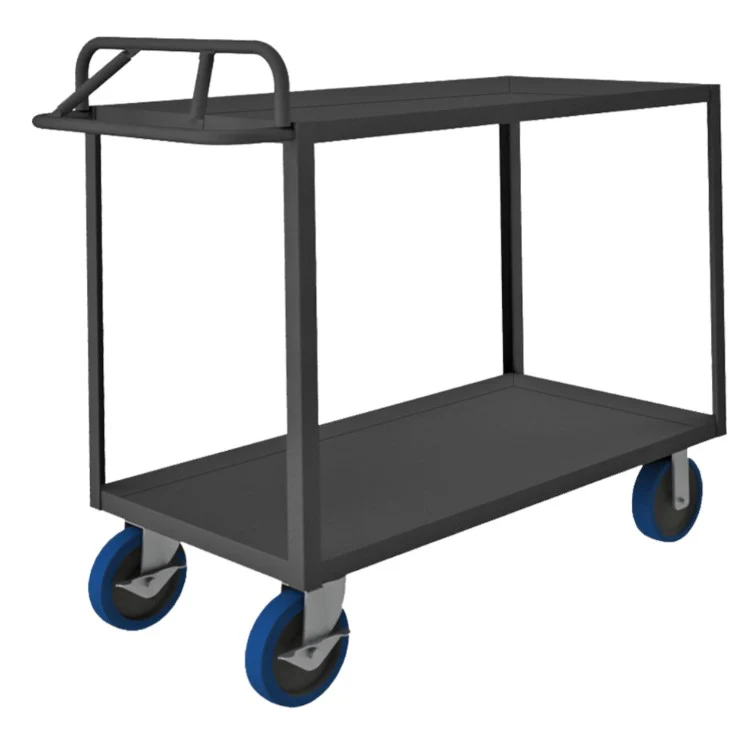 Stock Cart with 2 Shelves and an Ergonomic Handle