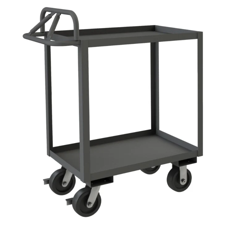 Stock Cart with 2 Shelves and an Ergonomic Handle