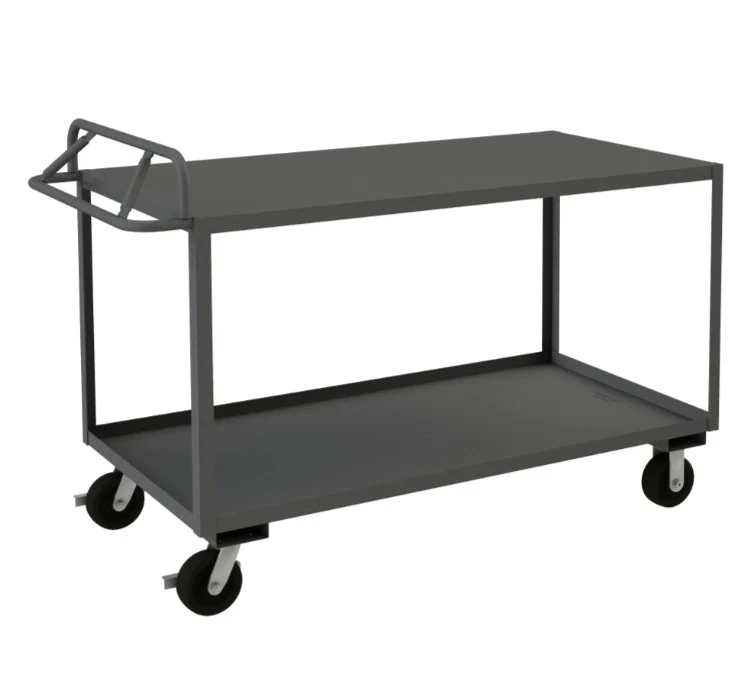 Stock Cart with 2 Shelves and an Ergonomic Handle