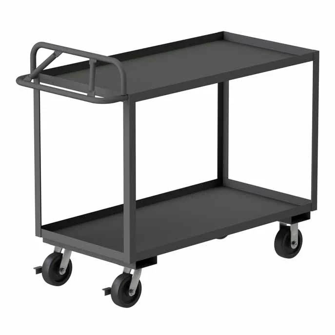 Stock Cart with 2 Shelves and an Ergonomic Handle
