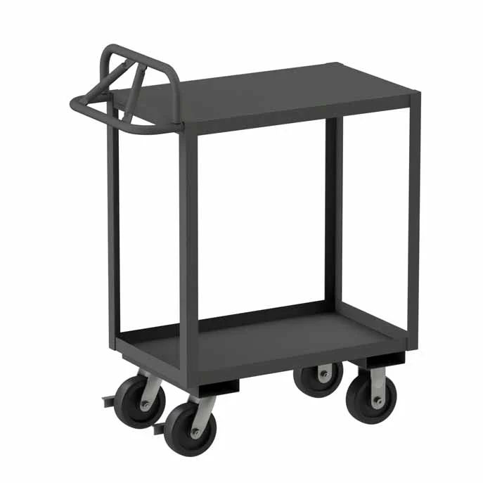 Stock Cart with 2 Shelves and an Ergonomic Handle