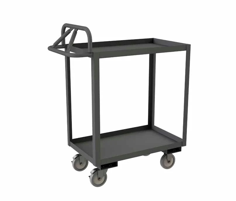 Stock Cart with 2 Shelves and an Ergonomic Handle
