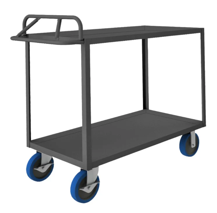 Stock Cart with 2 Shelves and an Ergonomic Handle