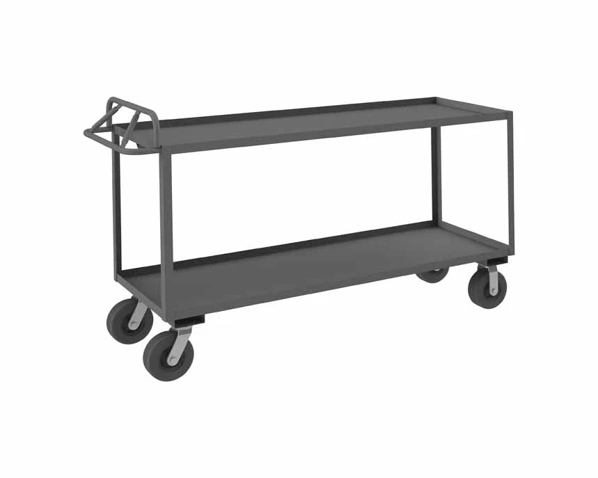 Stock Cart with 2 Shelves and an Ergonomic Handle