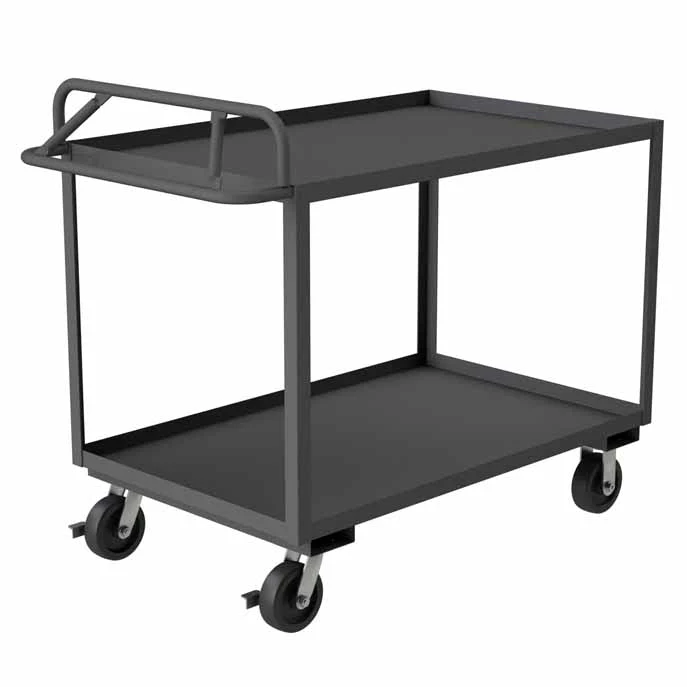Stock Cart with 2 Shelves and an Ergonomic Handle