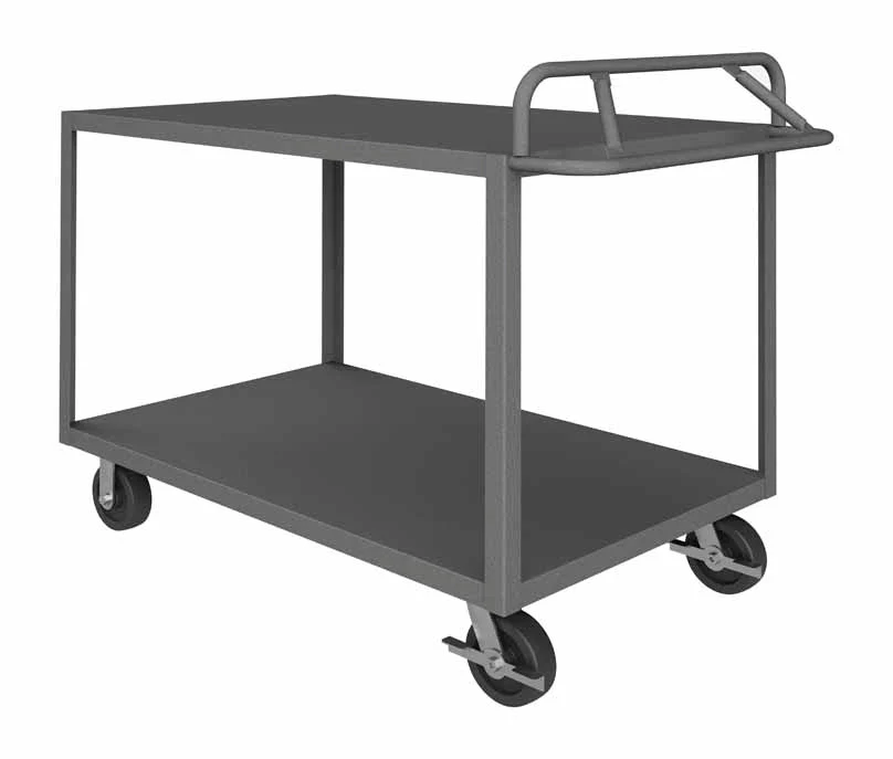 Stock Cart with 2 Shelves and an Ergonomic Handle