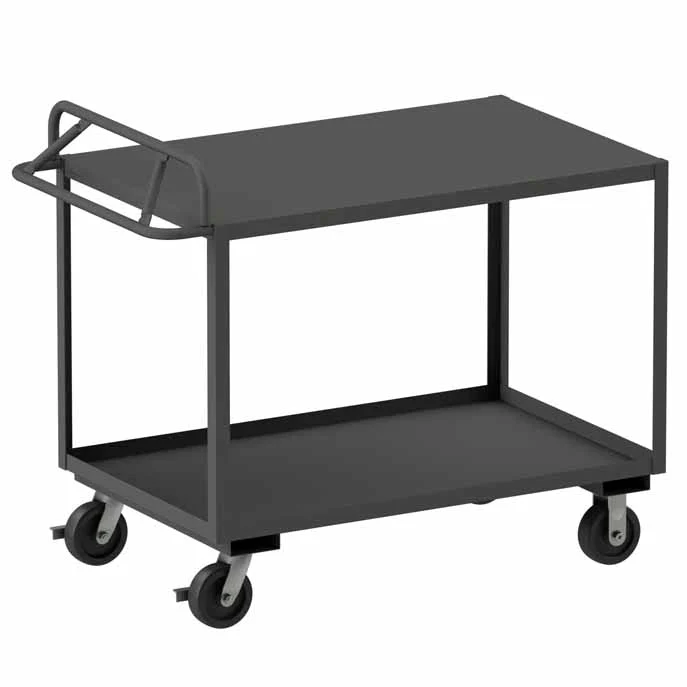 Stock Cart with 2 Shelves and an Ergonomic Handle