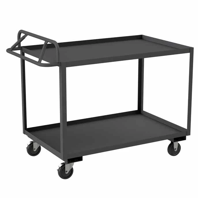 Stock Cart with 2 Shelves and an Ergonomic Handle