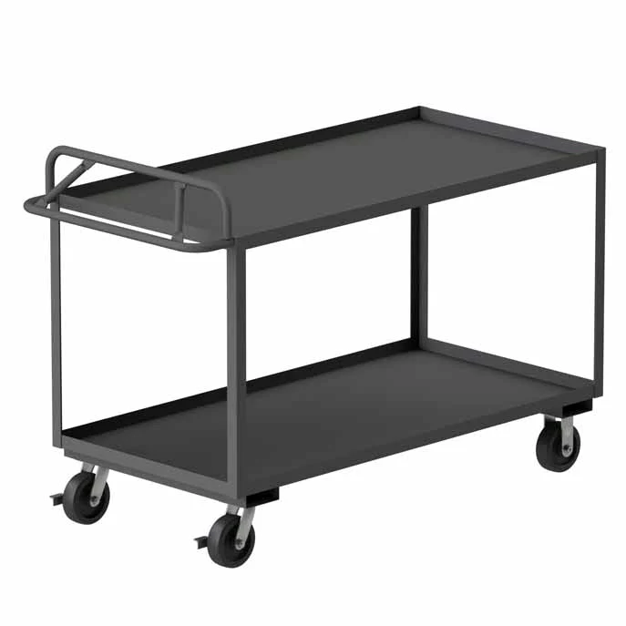 Stock Cart with 2 Shelves and an Ergonomic Handle