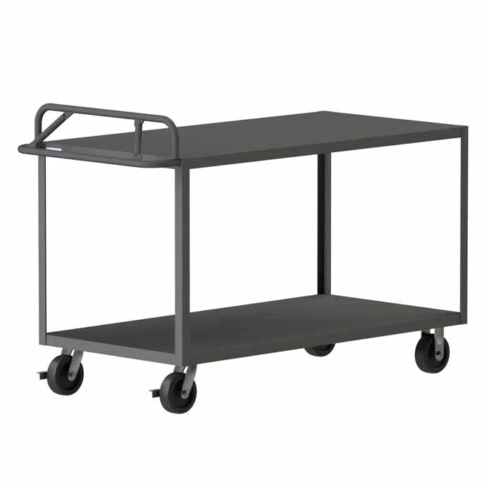 Stock Cart with 2 Shelves and an Ergonomic Handle
