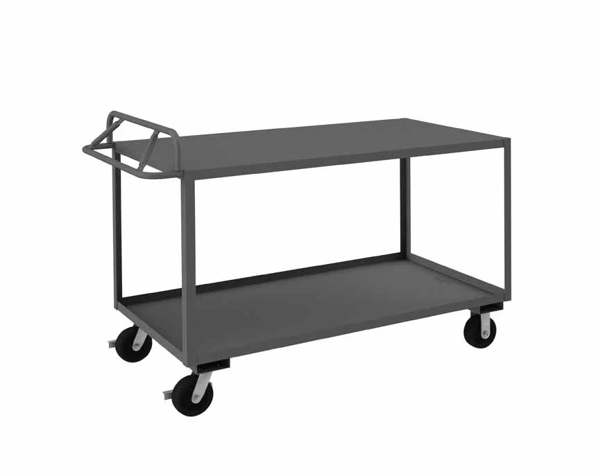 Stock Cart with 2 Shelves and an Ergonomic Handle