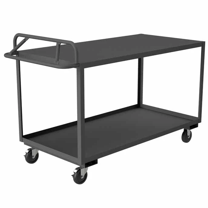 Stock Cart with 2 Shelves and an Ergonomic Handle