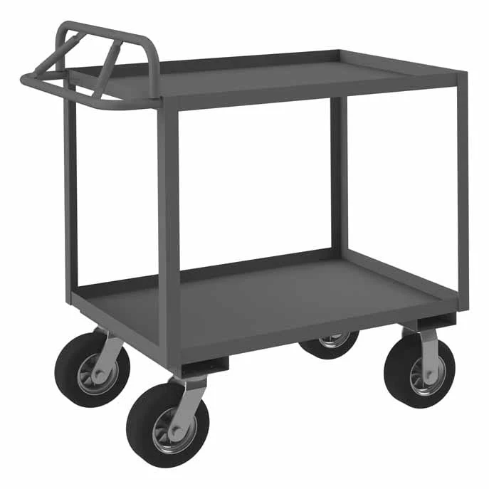 Stock Cart with 2 Shelves and an Ergonomic Handle