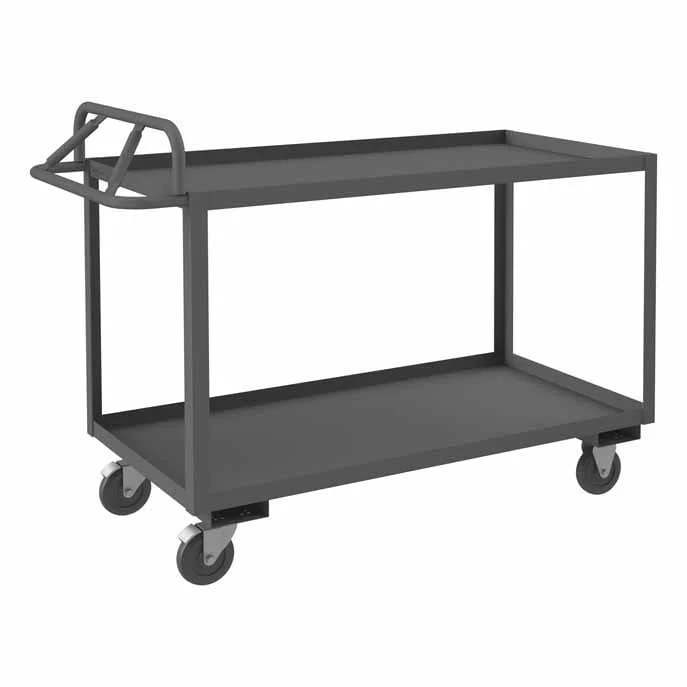 Stock Cart with 2 Shelves and an Ergonomic Handle