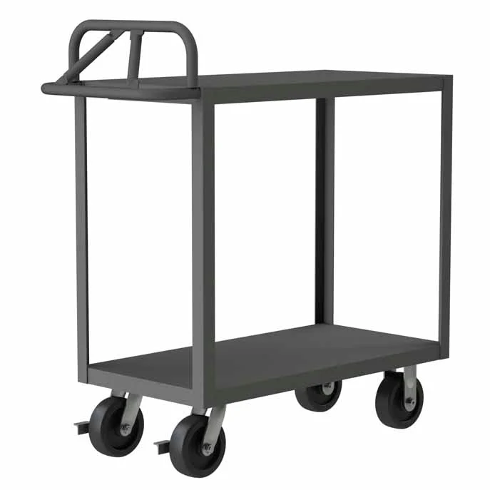 Stock Cart with 2 Shelves and an Ergonomic Handle