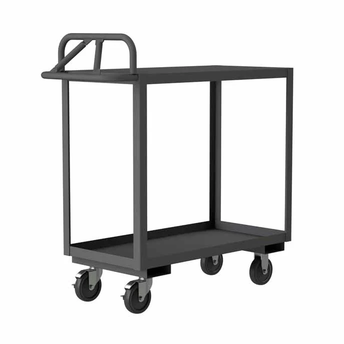 Stock Cart with 2 Shelves and an Ergonomic Handle
