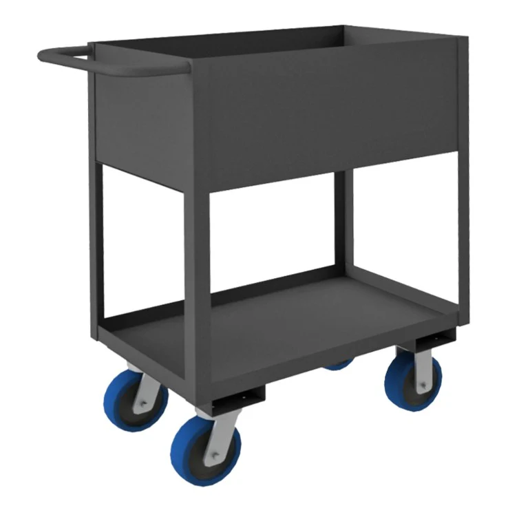 24in x 36in Stock Cart with 2 Shelves and a High Lip