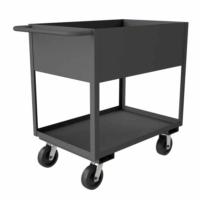 24in x 36in Stock Cart with 2 Shelves and a High Lip