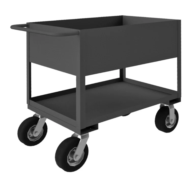 24in x 36in Stock Cart with 2 Shelves and a High Lip