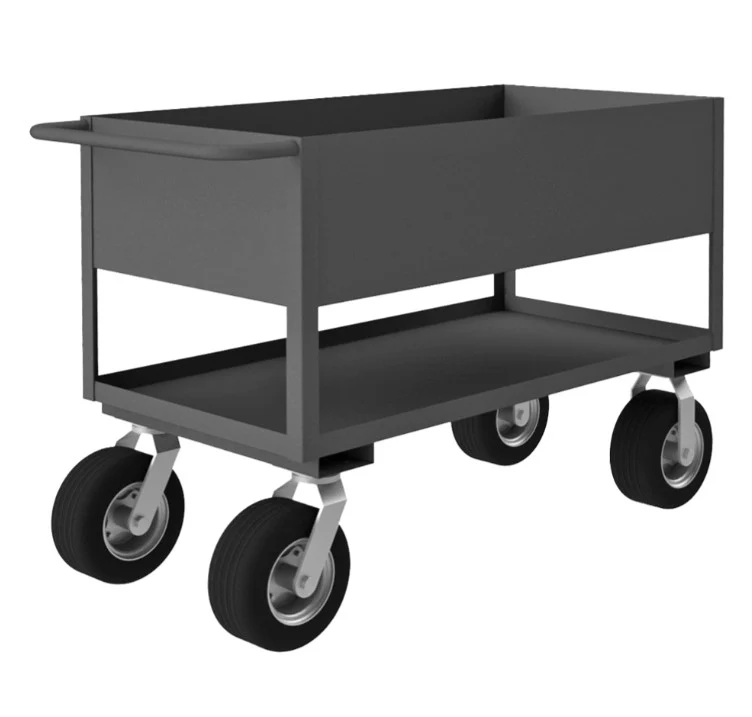 24in x 48in Stock Cart with 2 Shelves and a High Lip