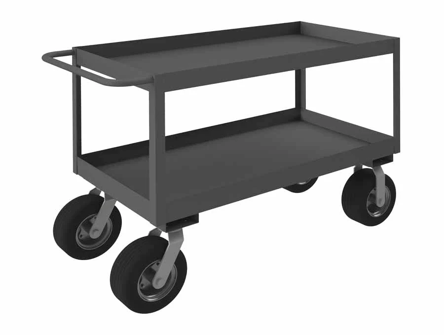24in x 48in Stock Cart with 2 Shelves and a High Lip