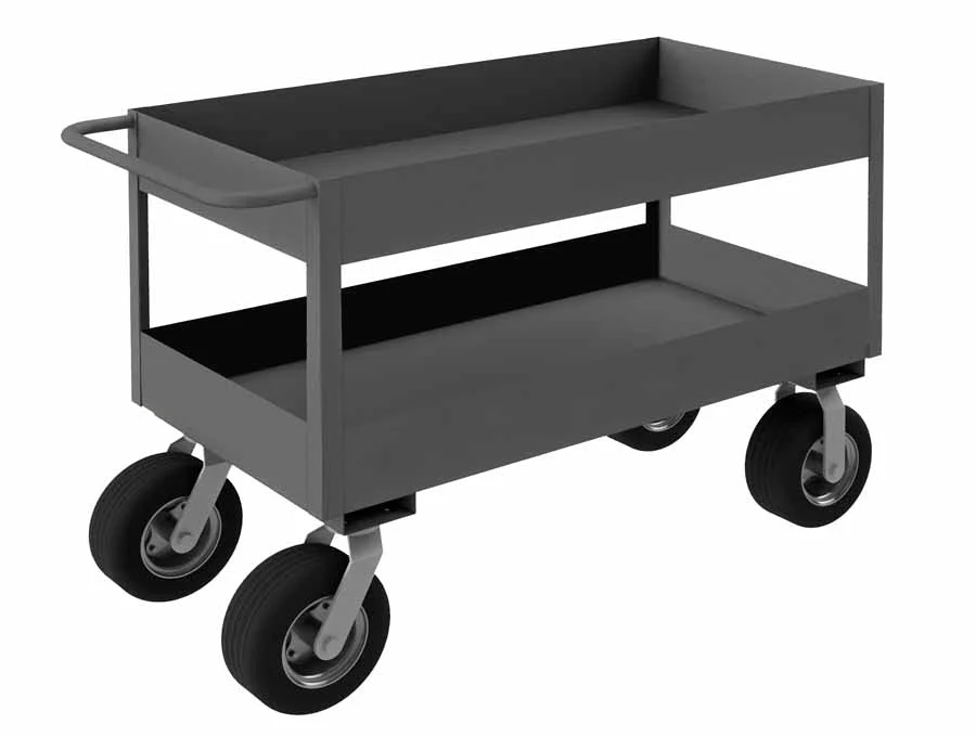 24in x 36in Stock Cart with 2 Shelves and a High Lip