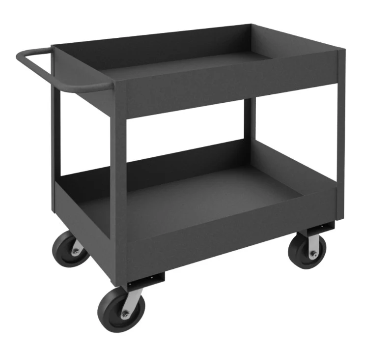 24in x 48in Stock Cart with 2 Shelves and a High Lip