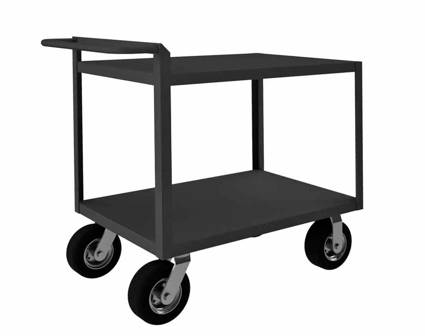 Stock Cart with 2 Shelves and a Raised Handle