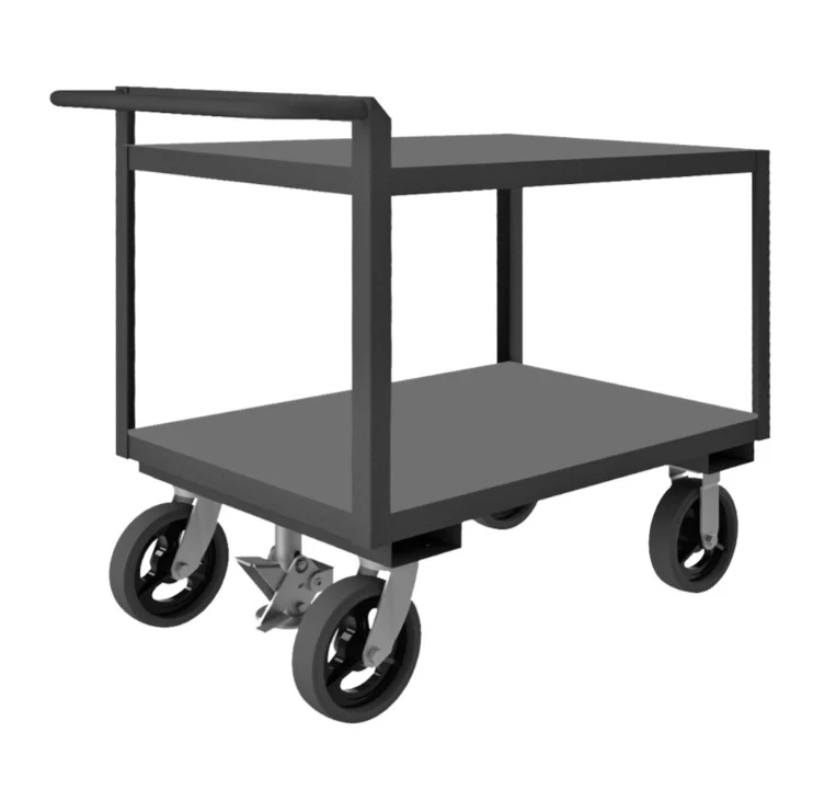 Stock Cart with 2 Shelves and a Raised Handle